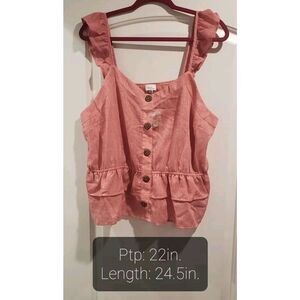 Madison & Berkeley Flutter Sleeve Button Front Blouse XXL‎ NWOT